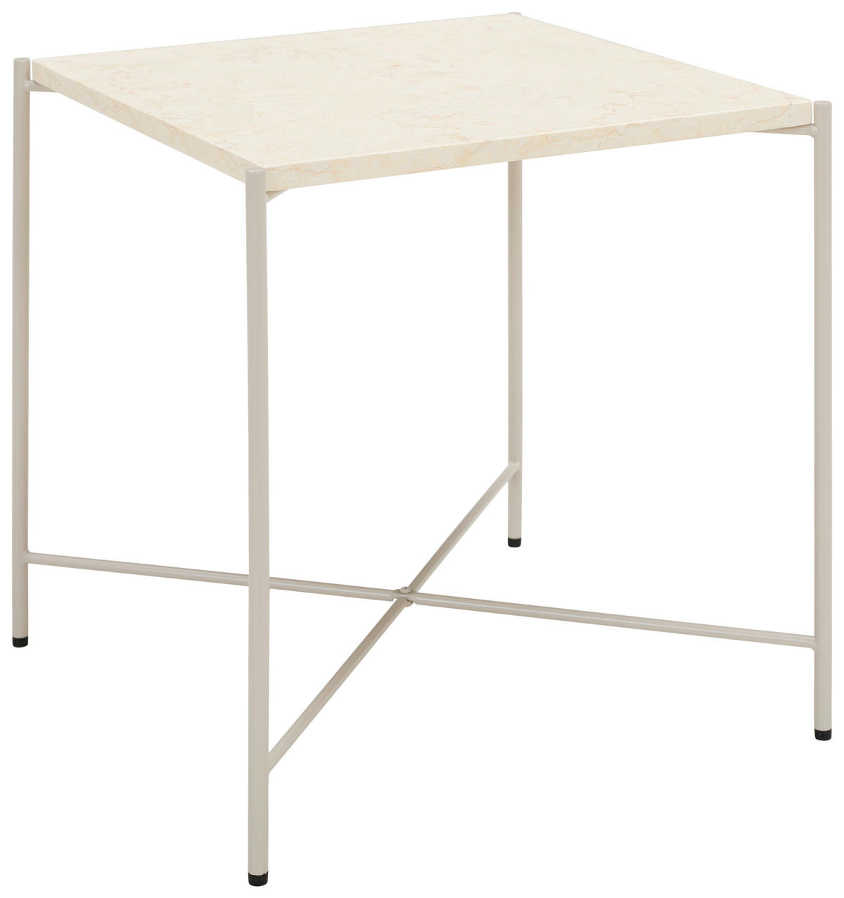 BEISTELLTISCH 40/40/40 cm Creme quadratisch  - Creme, Trend, Stein/Metall (40/40/40cm) - Landscape