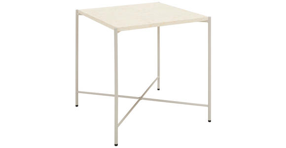 BEISTELLTISCH 40/40/40 cm Creme quadratisch  - Creme, Trend, Stein/Metall (40/40/40cm) - Landscape