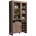 VITRINE in Kieferfarben, Dunkelgrau  - Dunkelgrau/Schwarz, Trend, Glas/Holzwerkstoff (104,8/204,6/43cm) - Carryhome
