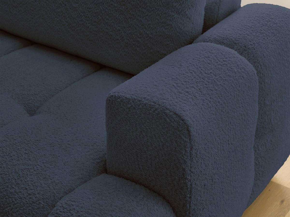ECKSCHLAFSOFA FUJI Bouclé Dunkelblau  inkl.  - Schwarz/Dunkelblau, MODERN, Kunststoff/Textil (204/282cm)