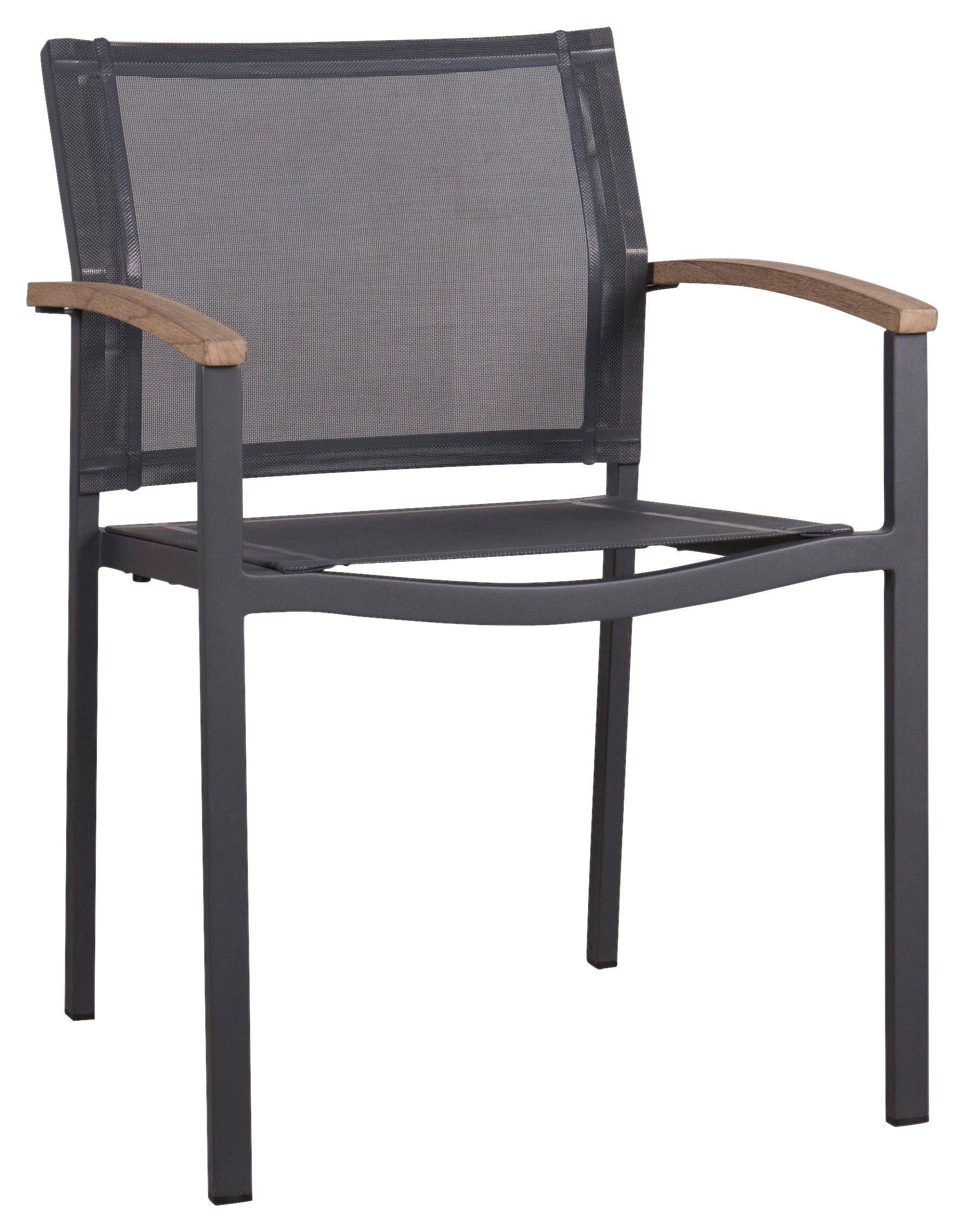 STAPELSESSEL in Holz, Metall, Textil Graphitfarben, Schwarz, Teakfarben  - Graphitfarben/Schwarz, Design, Holz/Textil (56/91/60cm) - Zebra 