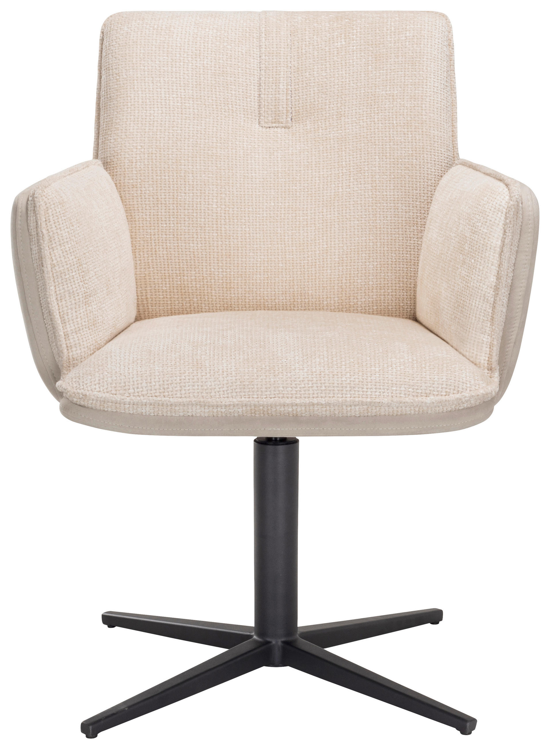 STOL MED ARMSTÖD järn sammet, mikrofiber  - beige/svart, Design, metall/textil (63/85/64cm) - Novel