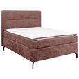 BOXSPRINGBETT 140/200 cm  in Weinrot  - Weinrot/Schwarz, Design, Textil/Metall (140/200cm) - Esposa