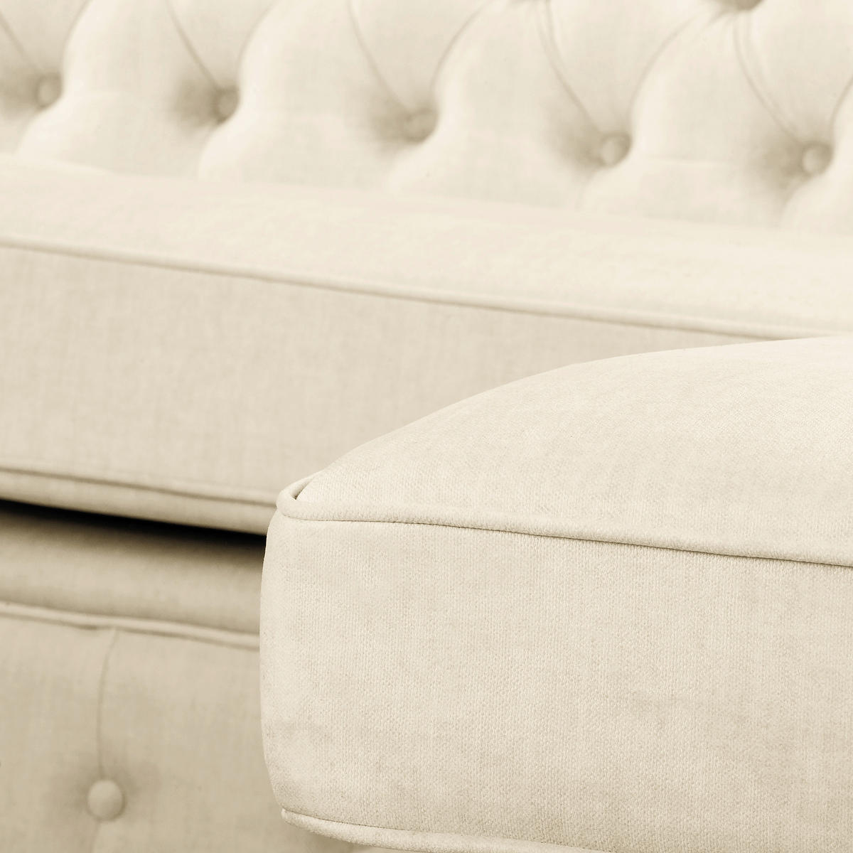 ECKSOFA Laura in Mikrofaser Creme  284/182 cm  - Creme/Braun, Design, Holz/Textil (284/182cm) - P & B
