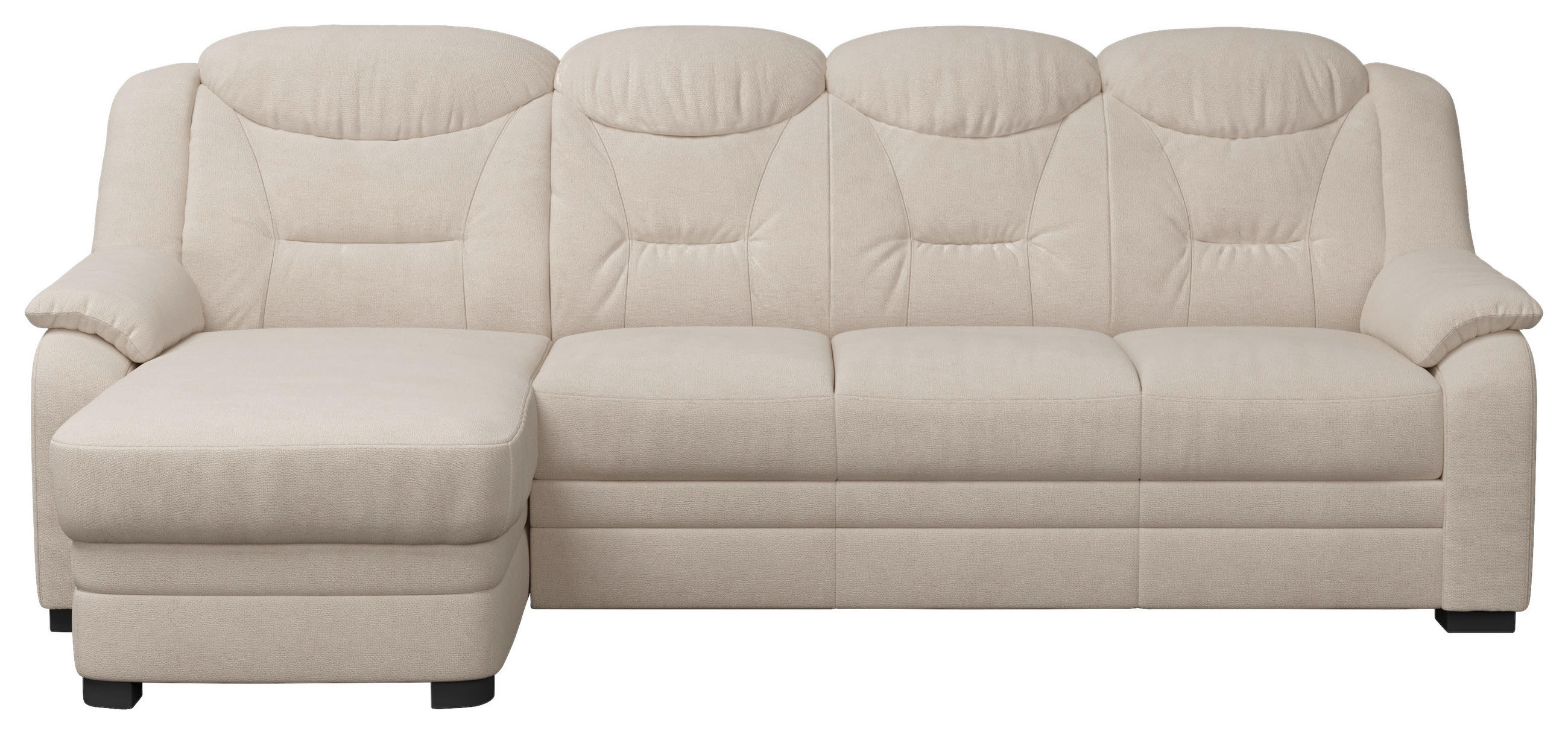 ECKSOFA Beige Chenille Rücken echt  - Beige, Basics, Kunststoff/Textil (162/257cm) - MID.YOU