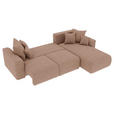 ECKSOFA in Lederlook Cappuccino  - Chromfarben/Cappuccino, KONVENTIONELL, Kunststoff/Textil (293/195cm) - Carryhome