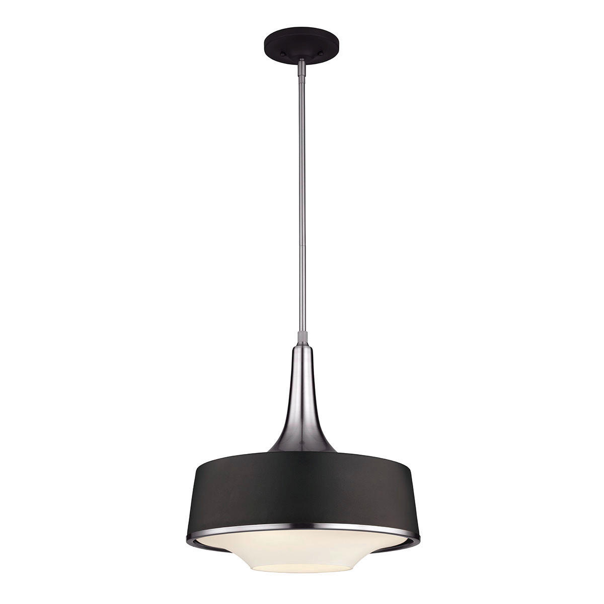 HÄNGELEUCHTE 47.9/54 cm  - Edelstahlfarben/Schwarz, KONVENTIONELL, Metall (47.9/54cm) - Elstead Lighting