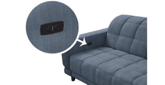 ECKSOFA  in Webstoff Blau  302/216 cm  - Blau/Schwarz, Design, Holz/Textil (302/216cm) - Xora