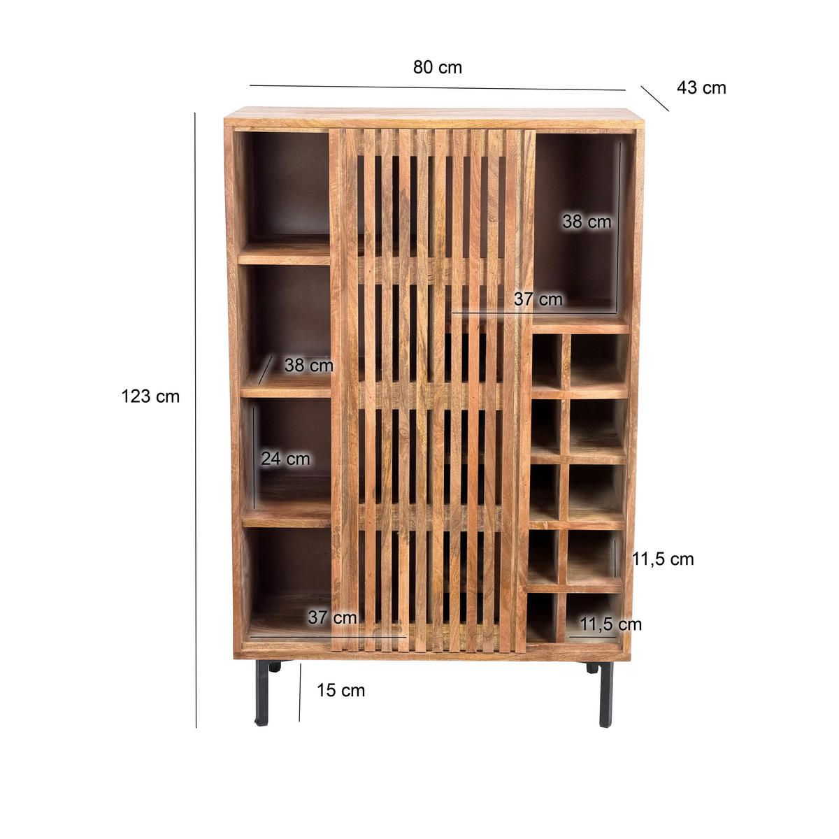 BARSKA OMARA rjava  - črna/rjava, Design, kovina/les (80/123/43cm) - Livetastic