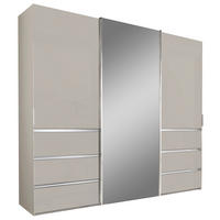 SCHWEBETÜRENSCHRANK in Champagner  - Chromfarben/Champagner, Design, Glas/Holzwerkstoff (250/236/67cm) - Novel