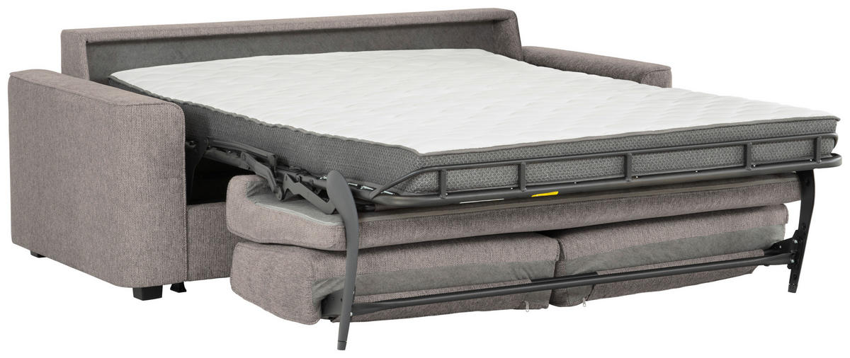 SCHLAFSOFA in Textil Taupe  - Taupe/Schwarz, Design, Kunststoff/Textil (186/83/100cm) - Livetastic