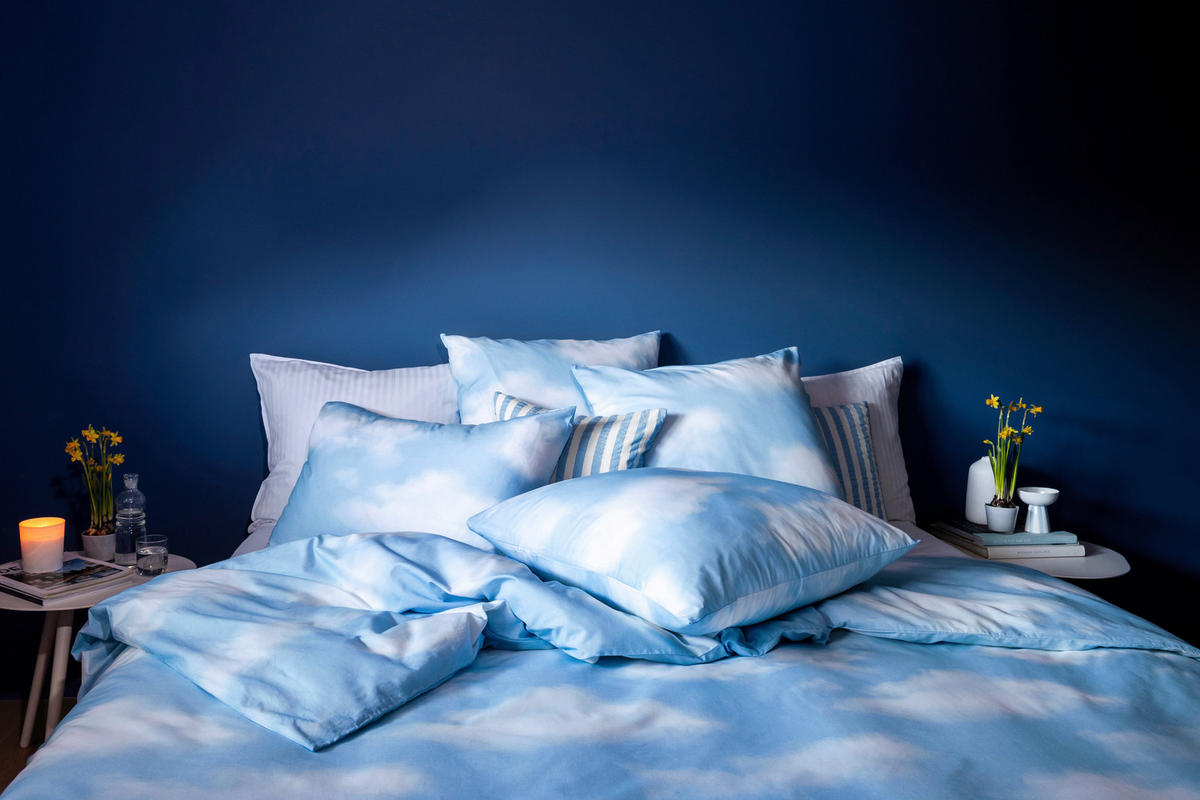 ZIERKISSEN  45/45 cm   - Weiß/Hellblau, Design, Textil (45/45cm) - Esposa