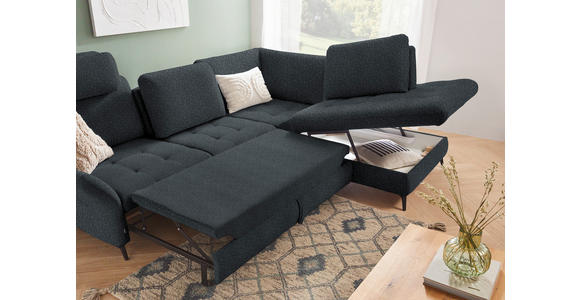 ECKSOFA in Struktur Anthrazit  - Anthrazit/Schwarz, Natur, Textil/Metall (288/233cm) - Valnatura