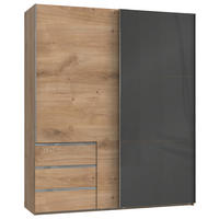 GARDEROB MED SKJUTDÖRRAR 200/236/65 cm 2-dörrar - kromfärg/grå, Modern, trämaterial (200/236/65cm) - MID.YOU