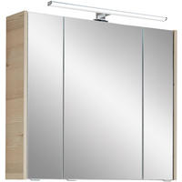 OMARA Z OGLEDALOM 80/70/20,5 cm  - barve kroma/barve pinije, Konvencionalno, kovina/steklo (80/70/20,5cm) - Xora