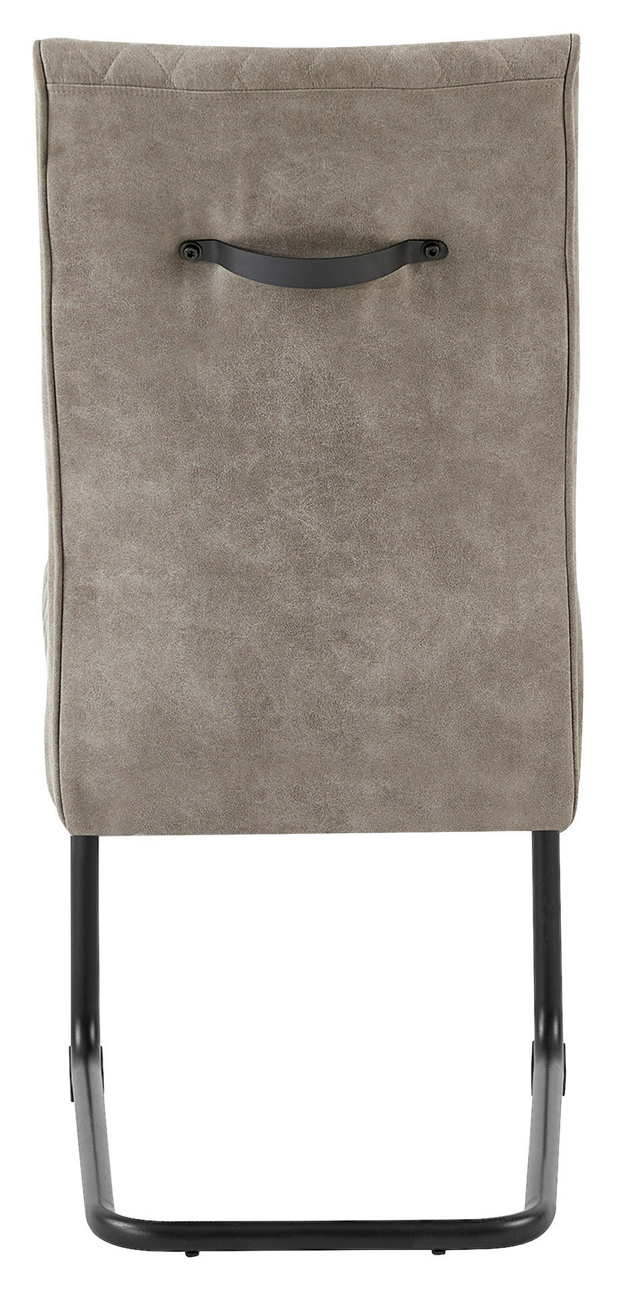 SCHWINGSTUHL-SET 2 Stück  in Stahl Mikrofaser  - Taupe/Schwarz, MODERN, Textil/Metall (45/95/60cm) - MID.YOU