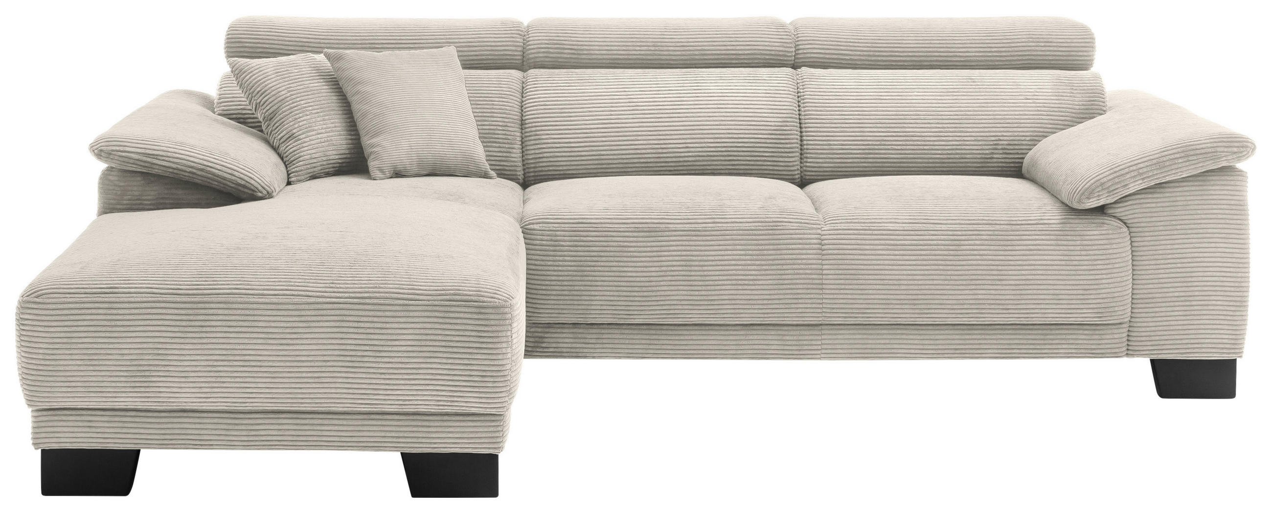 ECKSOFA in Cord Naturfarben  - Schwarz/Naturfarben, Design, Holz/Textil (174/270cm) - Pure Home Lifestyle