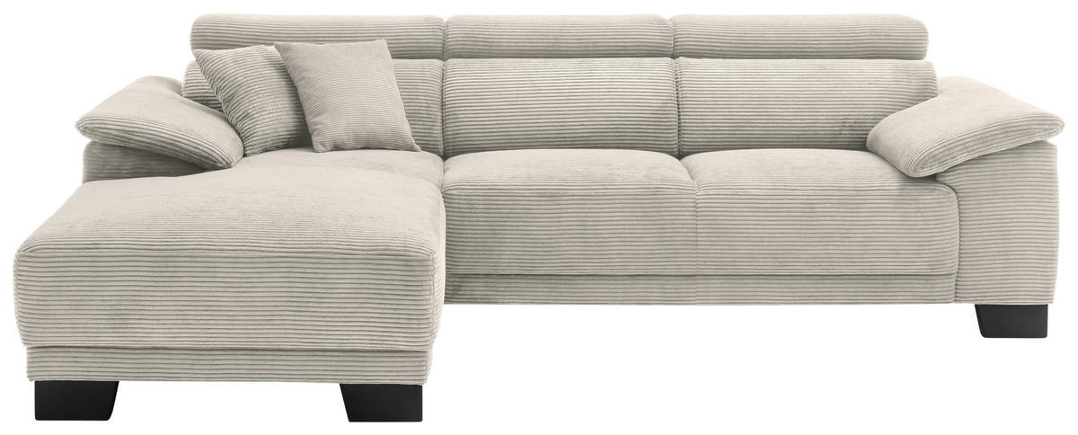 ECKSOFA in Cord Naturfarben  - Schwarz/Naturfarben, Design, Holz/Textil (174/270cm) - Pure Home Lifestyle