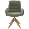 ARMLEHNSTUHL  in Cord  - Graugrün/Naturfarben, Design, Holz/Textil (61/88/66cm) - Dieter Knoll