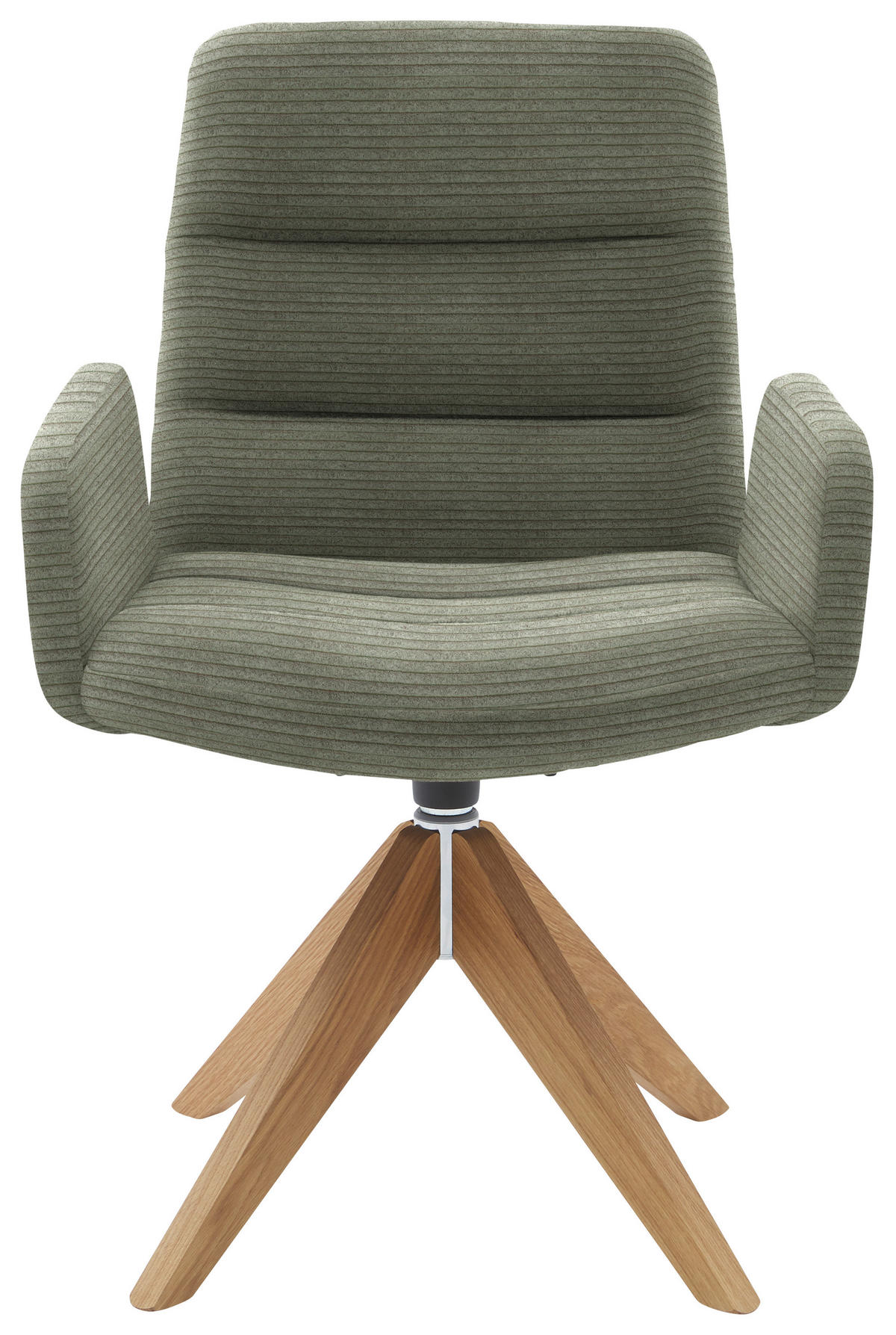 ARMLEHNSTUHL  in Cord  - Graugrün/Naturfarben, Design, Holz/Textil (61/88/66cm) - Dieter Knoll