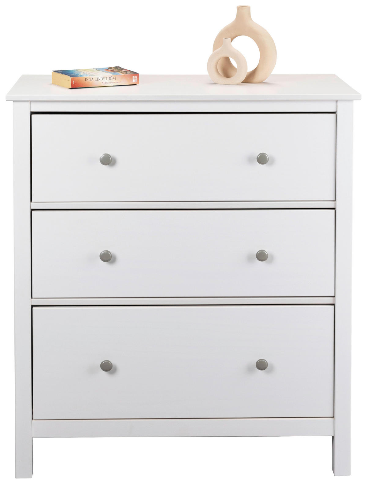 KOMODA   85/96/40 cm   bijela  - bijela/srebrne boje, Design, metal/drvo (85/96/40cm) - Livetastic