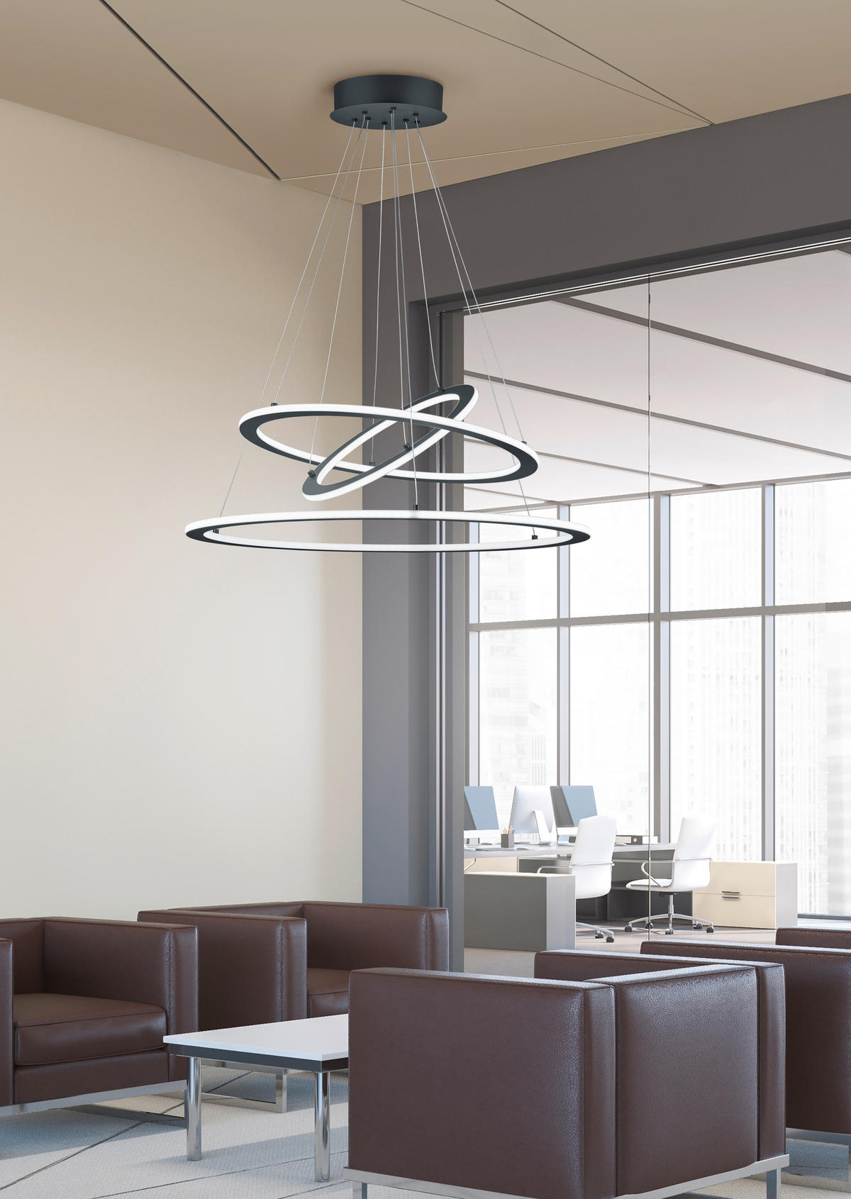 LED FÜGGESZTÉK - antracit, Design, fém (80,3/200cm)