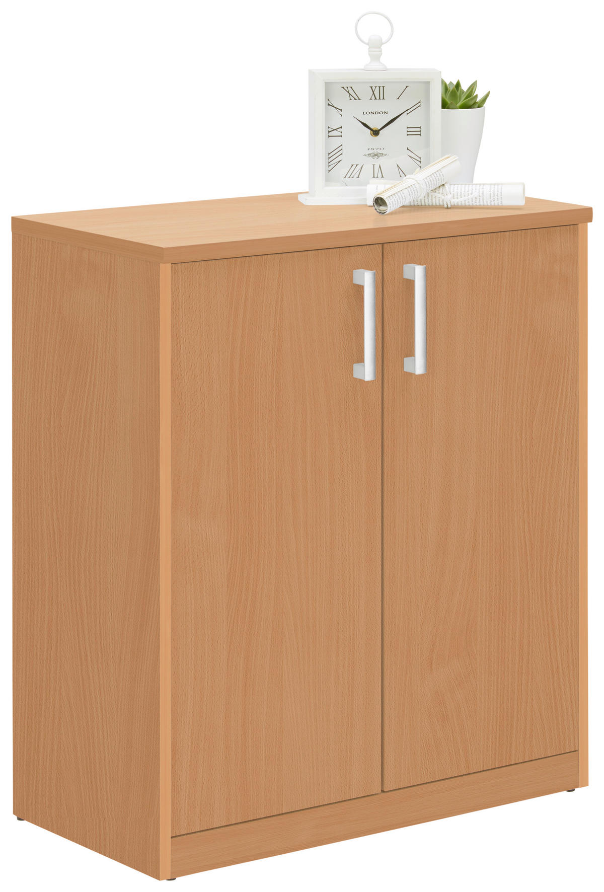 KOMMODE  in 72/84/36 cm  - Silberfarben/Buchefarben, Basics, Holzwerkstoff (72/84/36cm) - Xora