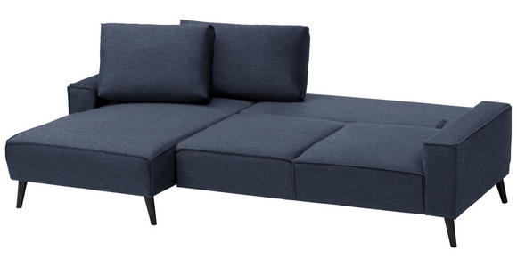 ECKSOFA in Velours Blau  - Blau/Schwarz, KONVENTIONELL, Holz/Textil (161/260cm) - Carryhome