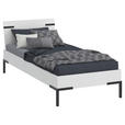 BETT 90/200 cm,  in Weiß,  - Schwarz/Weiß, Design, Metall (90/200cm) - Xora