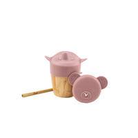 TRINKHALMBECHER  - Pink, Basics, Naturmaterialien/Kunststoff (7,5/9cm)