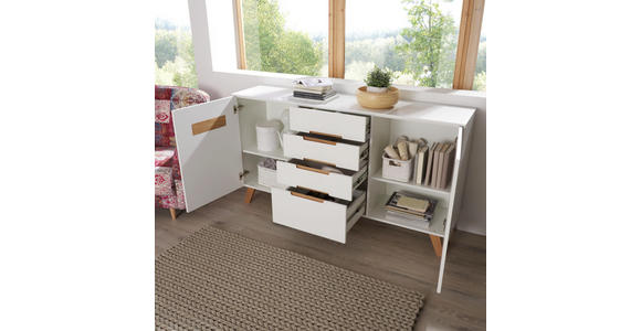 SIDEBOARD 168,5/93,5/41 cm - Eichefarben/Weiß, Design, Holz/Holzwerkstoff (168,5/93,5/41cm) - Hom`in