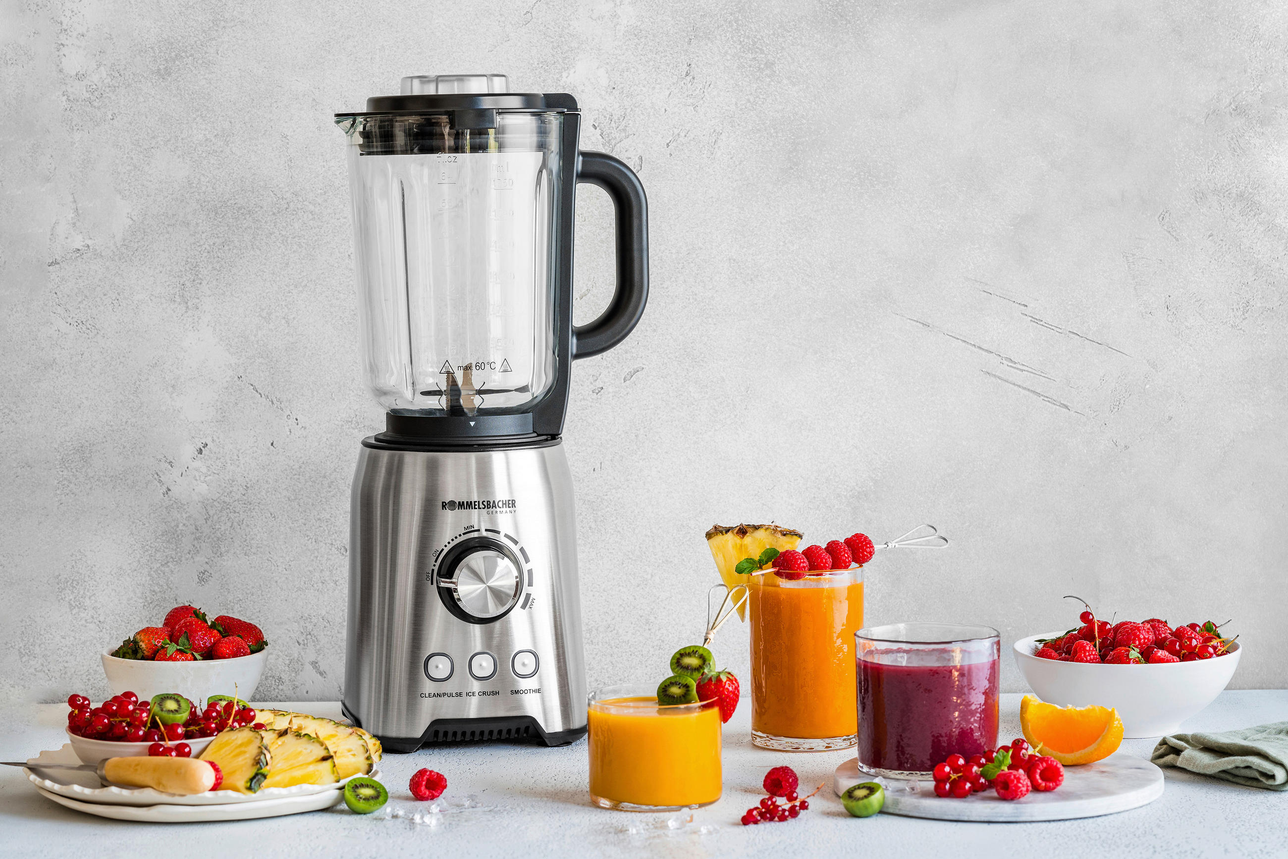 STANDMIXER  - Schwarzchrom, Basics, Metall (22/44.2/18.5cm) - Rommelsbacher