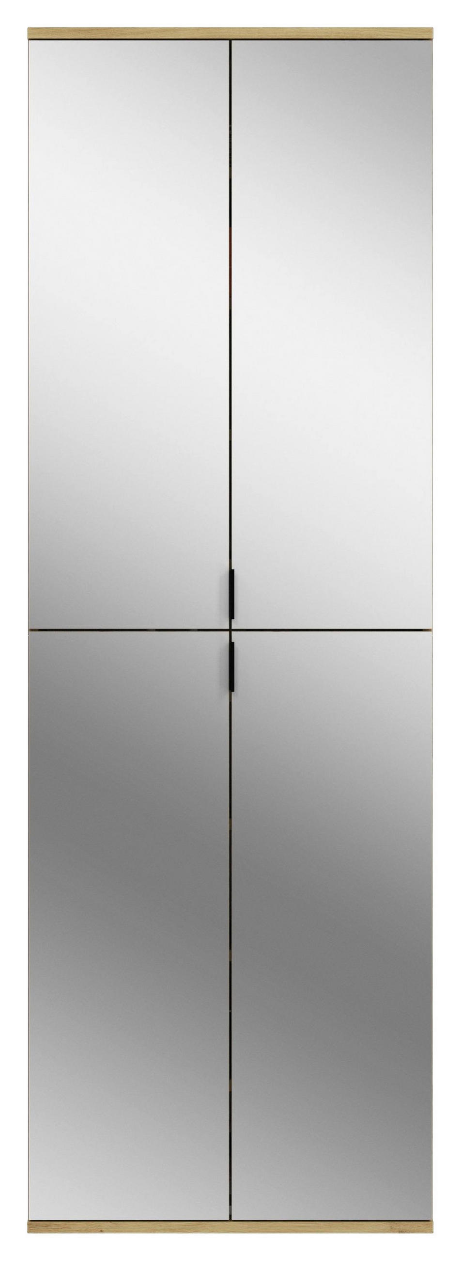 GARDEROBE 3-teilig  in 183/193/34 cm  - Weiß Hochglanz, KONVENTIONELL, Glas/Holzwerkstoff (183/193/34cm) - MID.YOU