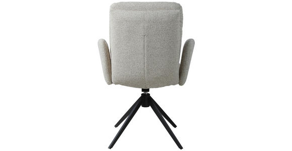 ARMLEHNSTUHL in Eisen Webstoff - Beige/Schwarz, Design, Textil/Metall (62/88/64cm) - Novel