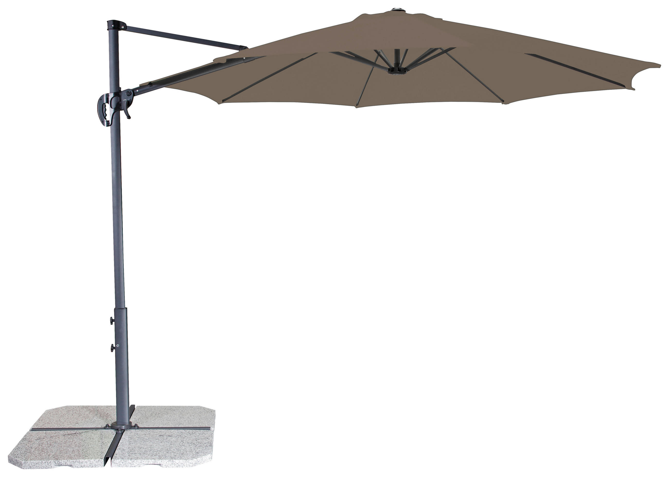 AMPELSCHIRM  300/300 cm  - Greige/Anthrazit, Basics, Textil/Metall (300/300cm) - Doppler