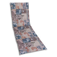 LIEGENAUFLAGE Blätter  - Taupe/Blau, Basics, Textil (58/5/188cm)