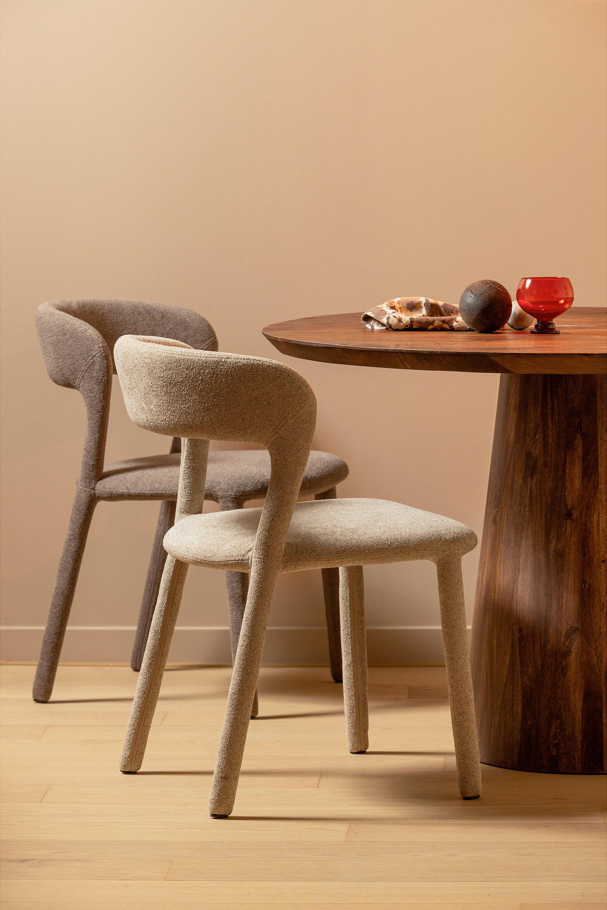 STUHL-SET 2 Stück  in Webstoff  - Taupe, MODERN, Textil (51/76/56cm) - Livetastic