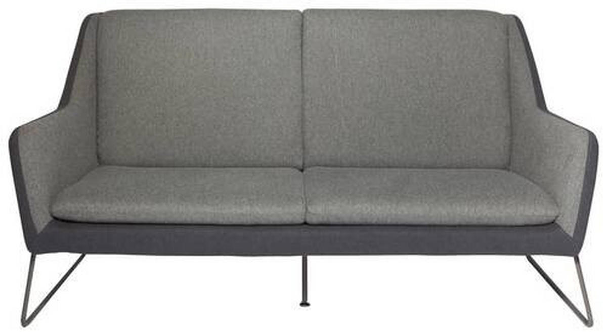 3-SITZER-SOFA Flachgewebe Hellgrau, Dunkelgrau  - Dunkelgrau/Hellgrau, MODERN, Textil/Metall (174/97/84cm) - MID.YOU