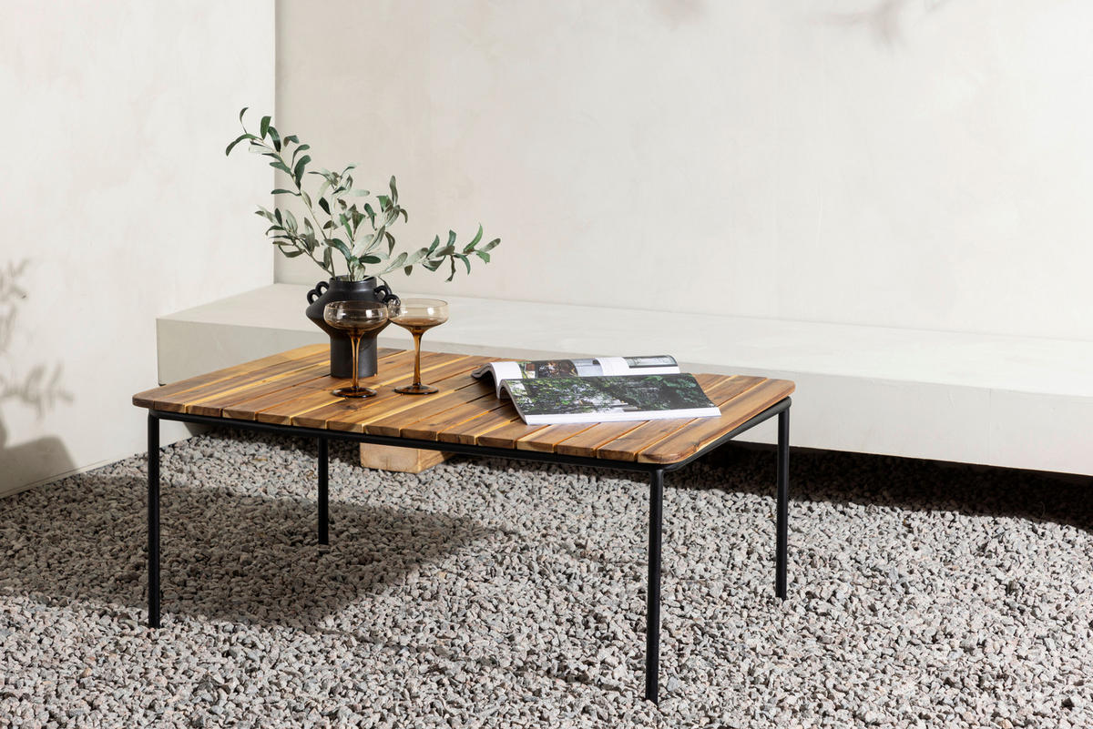 LOUNGETISCH 100/65/40 cm Holz, Metall  - Naturfarben, KONVENTIONELL, Holz/Metall (100/65/40cm) - Gardenson
