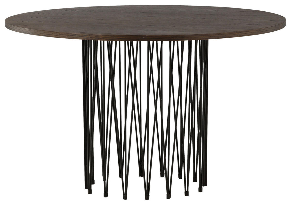 MATBORD i metall, trämaterial 120/120/74 cm   - svart/mörkbrun, Design, metall/trämaterial (120/120/74cm) - Livetastic