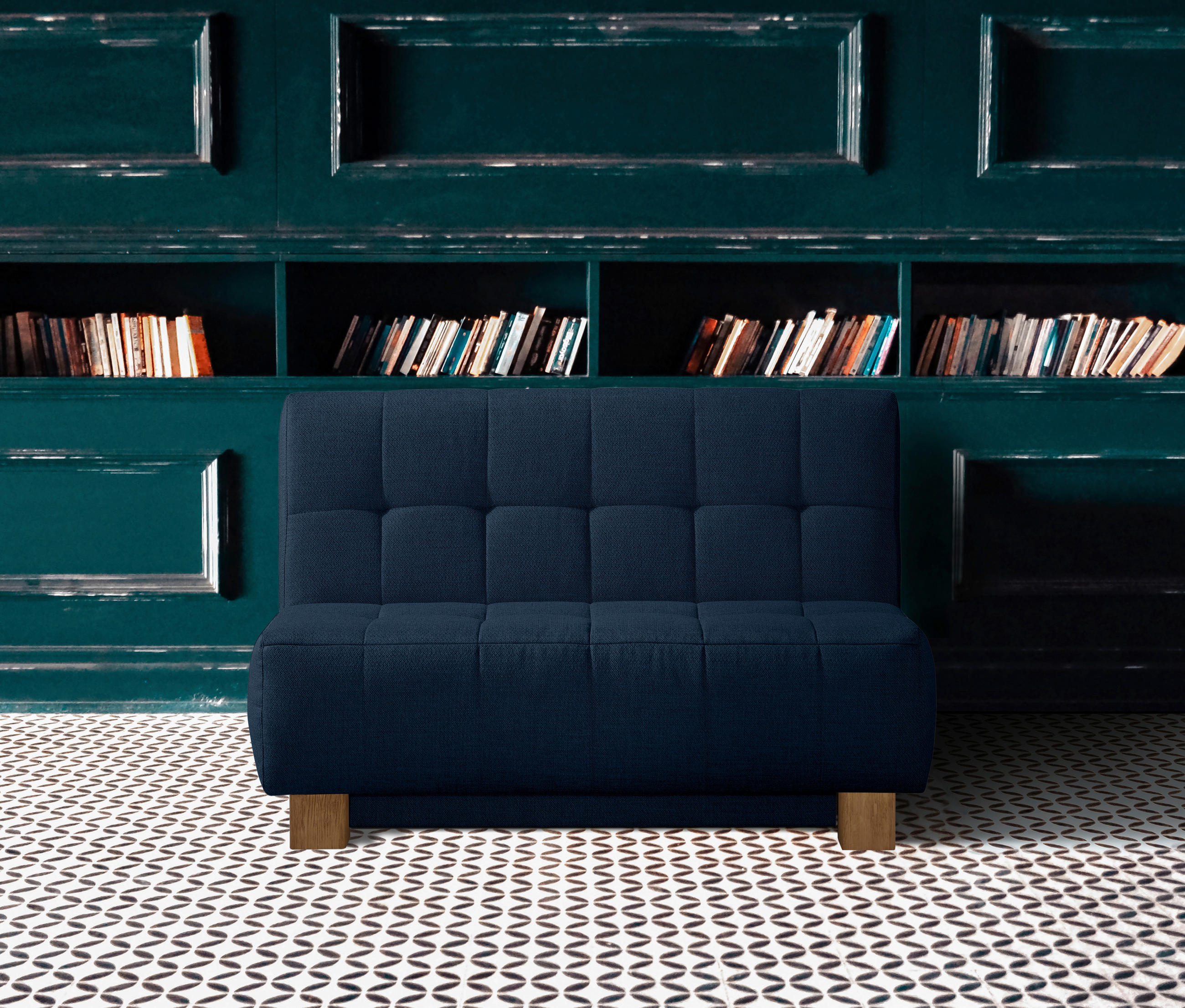 SCHLAFSOFA Dunkelblau  - Naturfarben/Dunkelblau, Design, Holz/Textil (125/92/102cm) - Novel