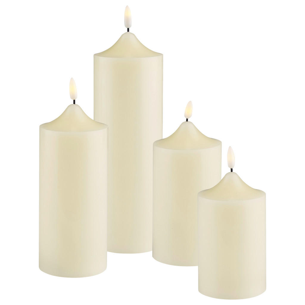 X-Mas SADA LED SVÍČEK 4dílné přírodní materiály