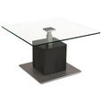 COUCHTISCH ESG 80/80/47-65 cm quadratisch Anthrazit, Silberfarben  - Anthrazit/Silberfarben, Design, Glas/Holzwerkstoff (80/80/47-65cm) - Venda