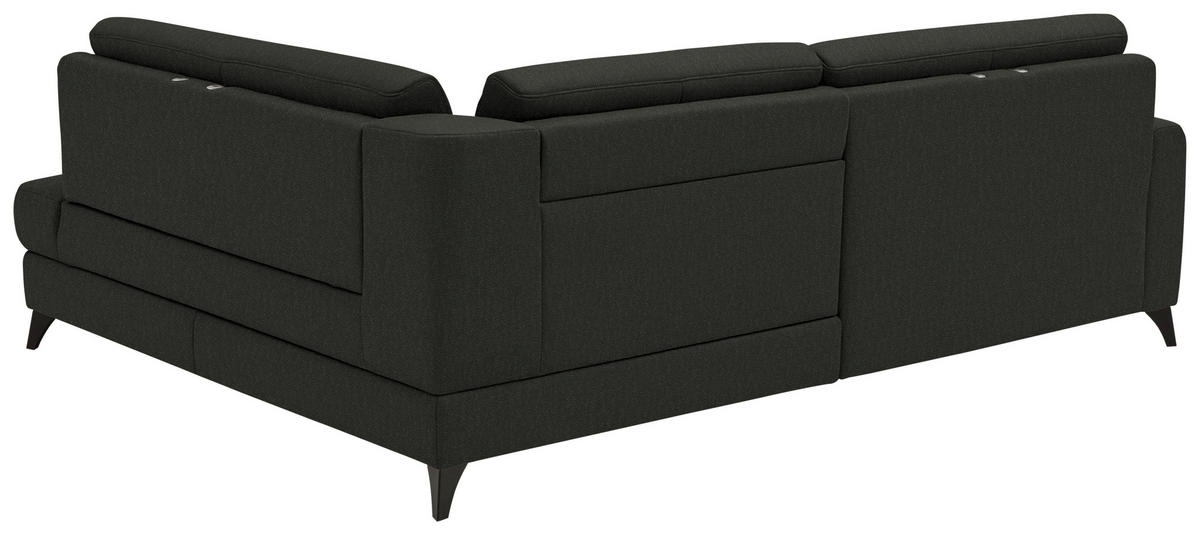 ECKSOFA  Chenille Anthrazit  - Anthrazit/Schwarz, Design, Textil/Metall (239/182cm) - Beldomo Comfort