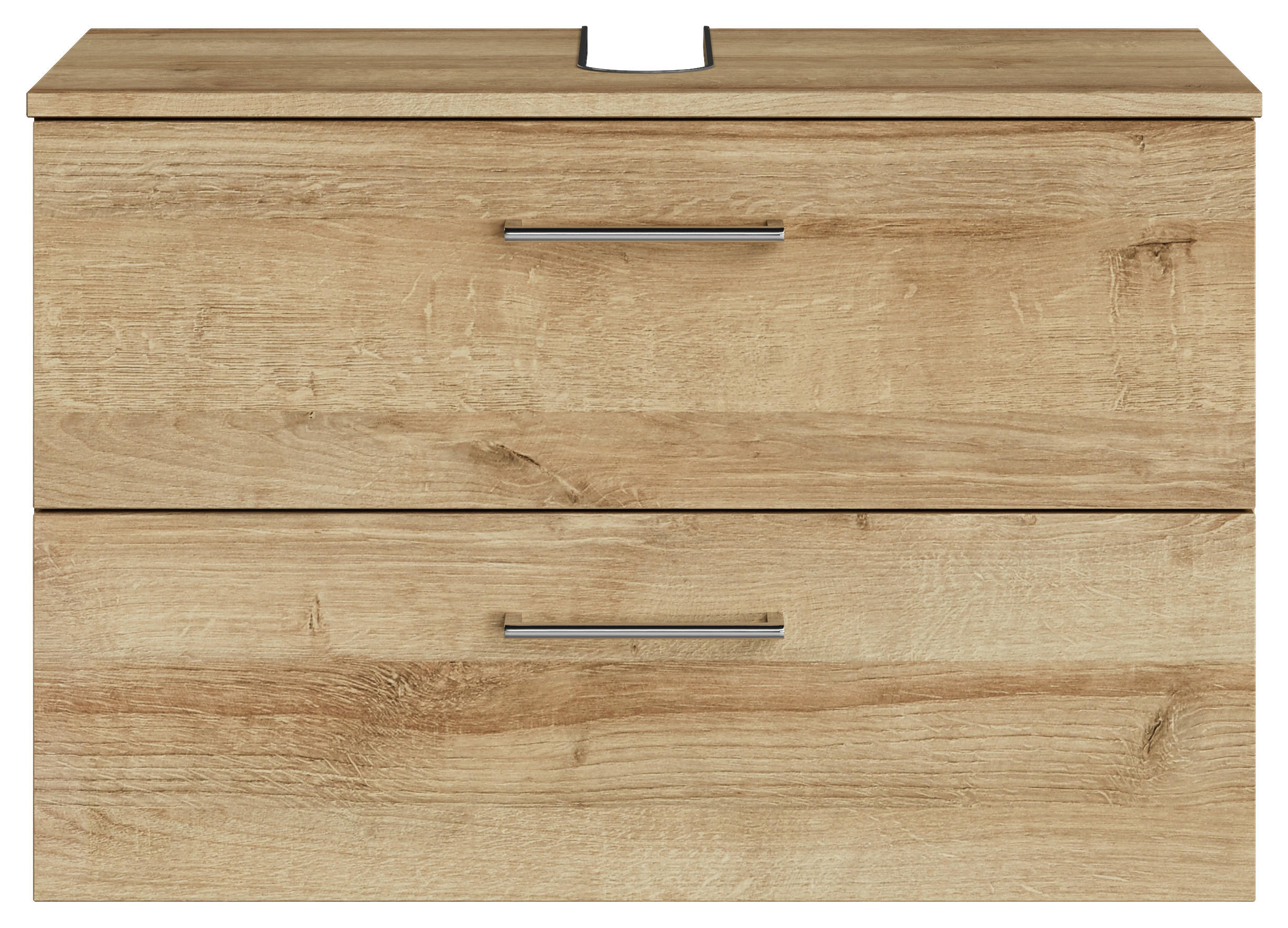 WASCHBECKENUNTERSCHRANK 75/49,8/38,3 cm  - Chromfarben/Hellbraun, KONVENTIONELL, Holzwerkstoff/Metall (75/49,8/38,3cm) - Sadena