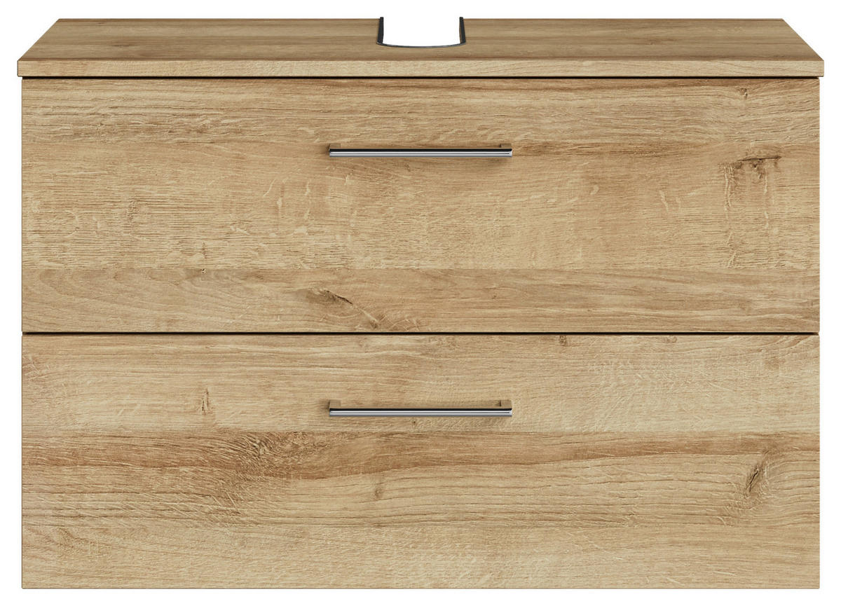 WASCHBECKENUNTERSCHRANK 75/49,8/38,3 cm  - Chromfarben/Hellbraun, KONVENTIONELL, Holzwerkstoff/Metall (75/49,8/38,3cm) - Sadena
