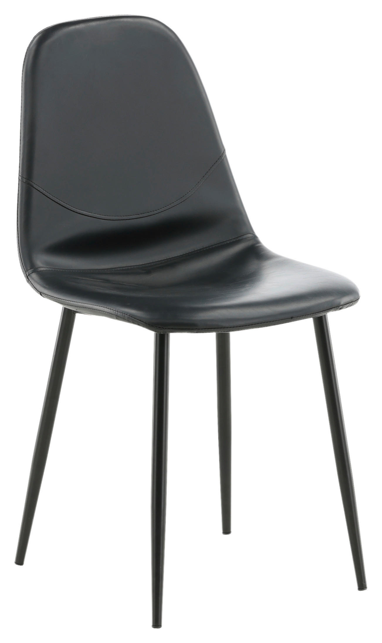 STOLSET 2 styck stål läderimitation (vegan)  - svart, Design, metall/textil (43,5/85,3/43cm) - Livetastic