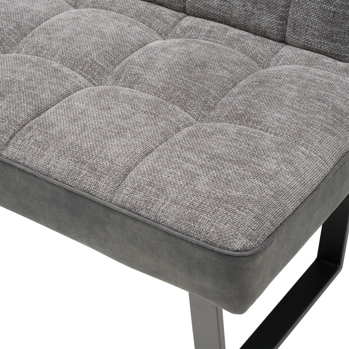 ECKBANK 200/160 cm  in Grau, Schwarz  - Schwarz/Grau, KONVENTIONELL, Textil/Metall (200/160cm) - MID.YOU