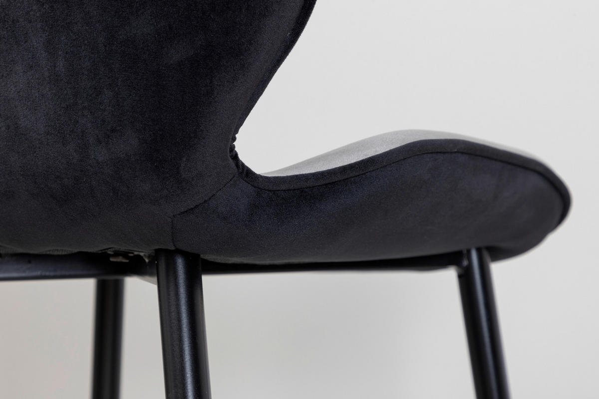 STOLSET 2 styck stål sammet  - ljusgrå/svart, Design, metall/textil (47/89/57cm) - Livetastic