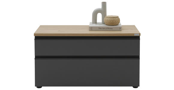LOWBOARD  90/46/41 cm 2 Schublade(n) erweiterbar, Typenauswahl, Beimöbel erhältlich, umfangreiches Zubehör erhältlich, stehend, hängend  - Eichefarben/Anthrazit, Design, Holzwerkstoff/Kunststoff (90/46/41cm) - Dieter Knoll